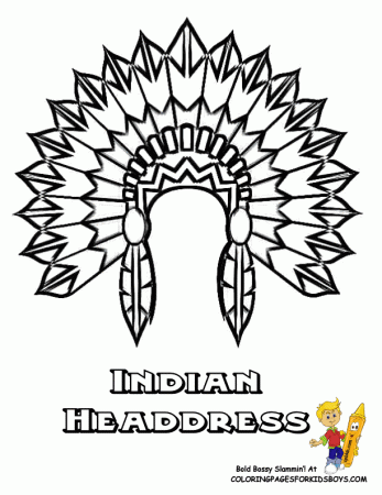 Indian headdress Colouring Pages