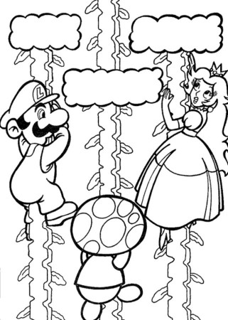Print Luigi And Toad Saving Princess Peach Mario Coloring Page or 