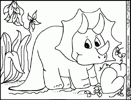 Triceratops-colouring | Topic: Dinosaurs