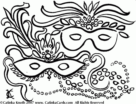 Brush And Ink Drawings For Mardi Gras And Carnevale Feathered 