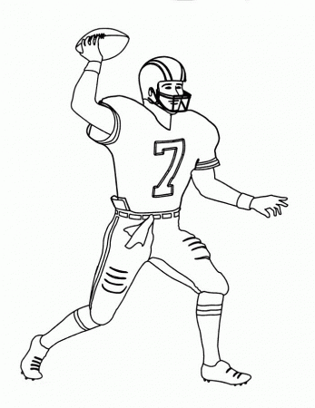 Cool Football Player Free Coloring Page - Sports Coloring Pages on 