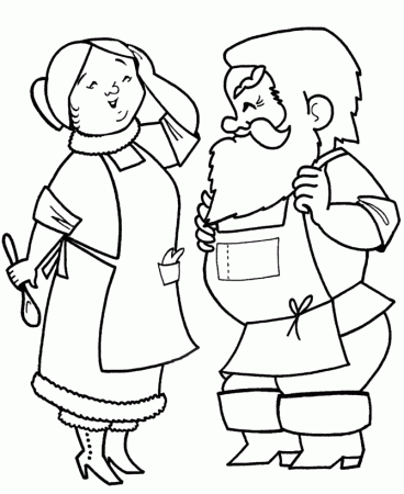 Christmas Santa Coloring Page - Mr and Mrs Santa Clause Sheet 