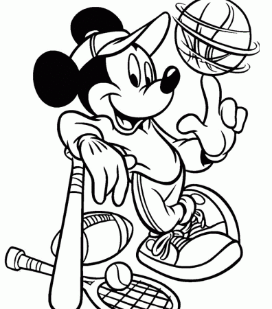 Mickey Good at Sports Coloring Page | Kids Coloring Page