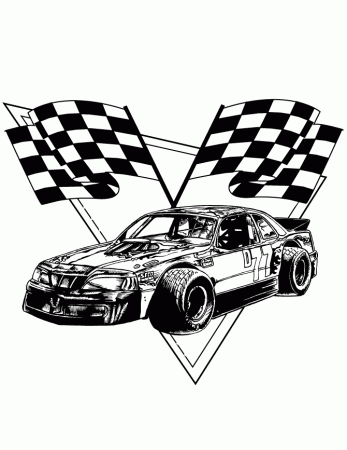 Race Car Checkered Flags Coloring Page | Free Printable Coloring Pages