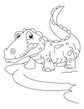 crocodile and alagator Colouring Pages