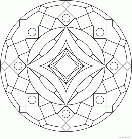 Free mandalas coloring > Diamond Mandalas > Diamond Mandala Design 2