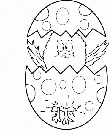 Sweet Easter Egg Chick Coloring Page For Kids Hd | ViolasGallery.