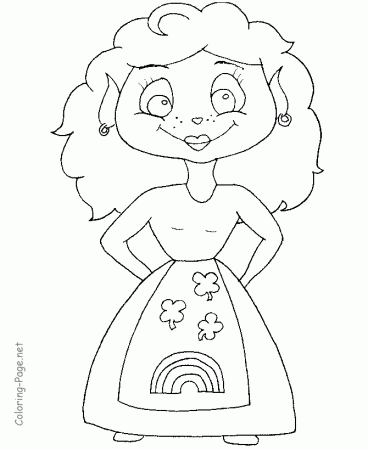 St. Patrick's Day coloring pages - Girl leprechaun