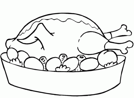 Large Serving Of Fried Chicken Coloring Pages - Number Coloring 
