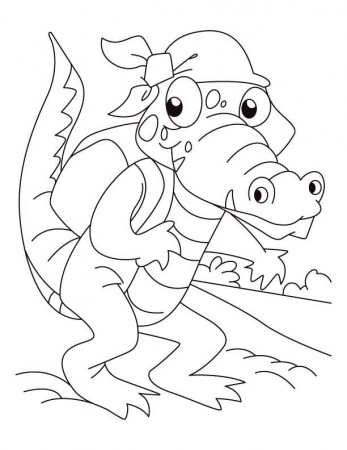 Alligator on a picnic coloring pages | Download Free Alligator on 