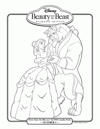 Disney Beauty and The Beast Coloring Page | Kids Coloring Page