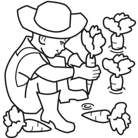 boy farmer Colouring Pages