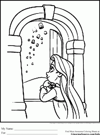 Tangled Coloring Pages Rapunzel GINORMAsource Kids 252784 Hair 