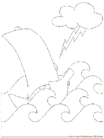 Coloring Pages Ship Storm (Transport > Water Transport) - free 