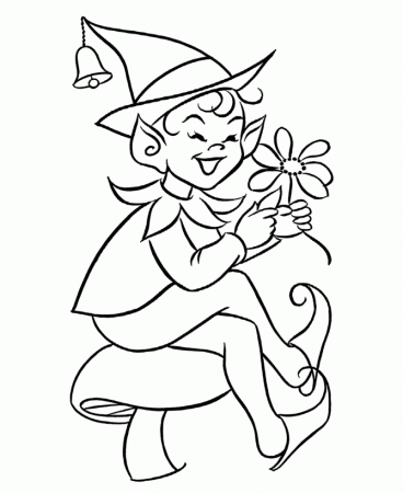 BlueBonkers - Elf Coloring 6 - Mythical Beings Coloring Sheets 