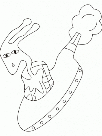 An alien on his UFO coloring pages | Download Free An alien on his 