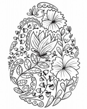 Floral Easter Egg | a Mandala Rounds sun & moon to paint, pencil or …