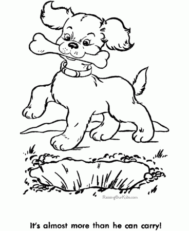 dog coloring pages to print cute eat bones