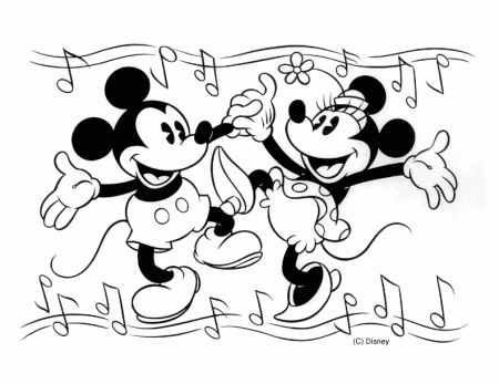 Kids Coloring Minnie And Mickey Mouse Tattoo Page 2