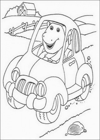 Barney In Car Printable Coloring Pages Extra Coloring Page 153982 