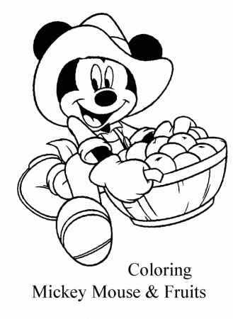 Fruits And Mickey Mouse Coloring Pages Picture Coloring Page 