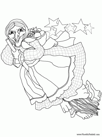 La Befana Christmas Witch Coloring Page