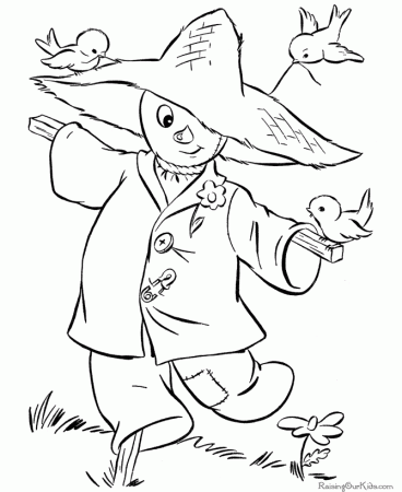 Halloween scarecrow coloring pages - 001