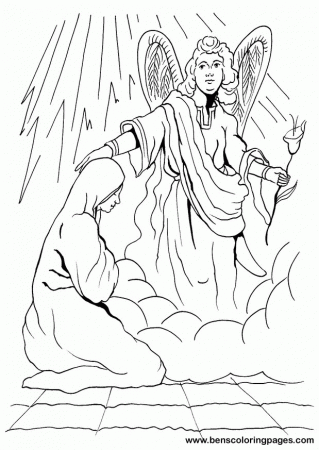 Annunciation coloring page.