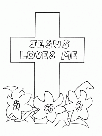 Easter cross coloring page | Easter Fun