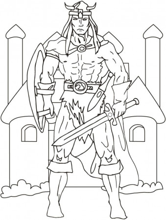 vikings norseman with a sword coloring pages | Download Free 