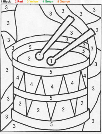 TOY Color by Number coloring pages - Drum