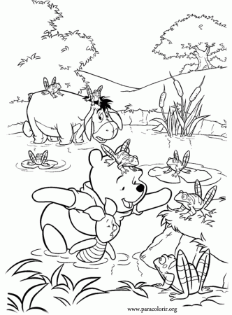 Winnie the Pooh - Winnie the Pooh, Piglet and Eeyore coloring page