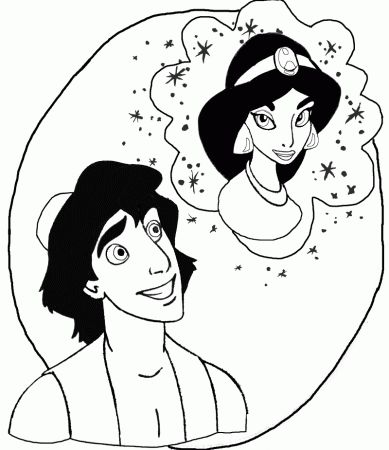 Oasis Date – Aladdin & Jasmine coloring page | – Streetrat –