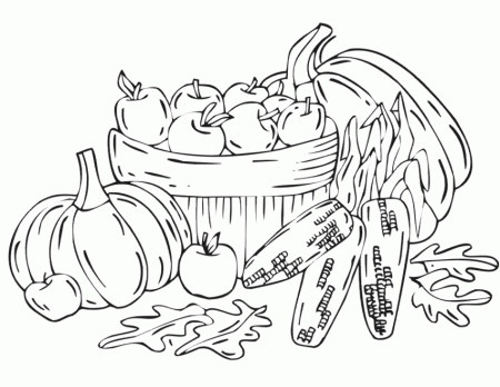 Autumn Coloring Page | Fall Harvest Vegetables
