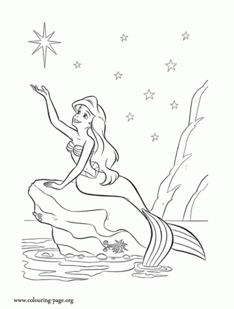 The Little Mermaid - Ariel makes a special wish coloring page