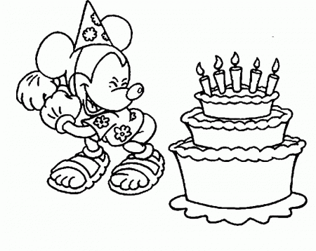 Mickey Mouse Happy Birthday Coloring Pages - Birthday Coloring 