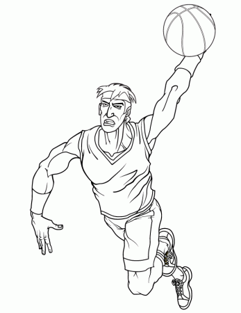 Cool Slam Dunk Basketball Coloring Page | HM Coloring Pages
