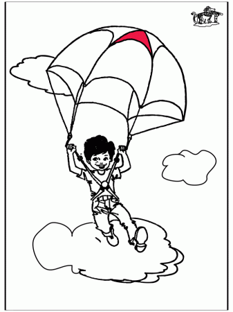 girl in a parachute Colouring Pages