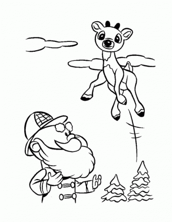 Rudolph Reindeer Jump coloring page | Coloring Pages
