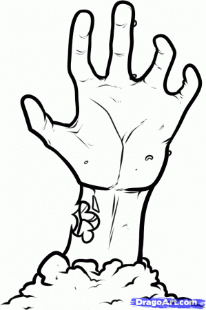 How to Draw a Zombie Hand, Step by Step, Zombies, Monsters, FREE 