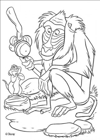 Disney Timon Character Lion King Coloring Pages - Disney Coloring 