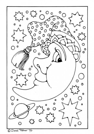 Coloring page man in the moon - img 9213.