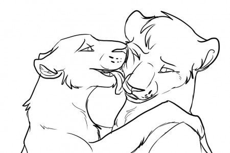 Lion Couple Lineart - FREE by Whitefeathur on deviantART