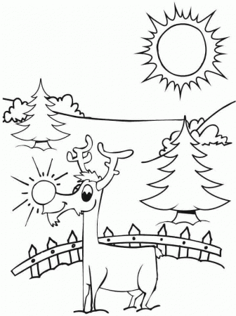 Christmas Santa Deer Coloring Pages Free Printable For Kindergarten #