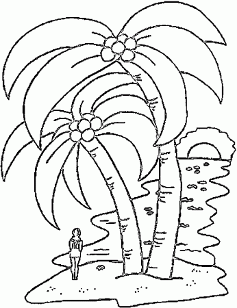 palm tree coloring page | Abc's/sight word ideas