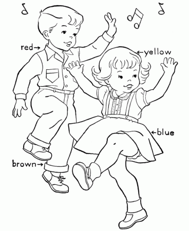 Birthday Dance Coloring Page | Kids Birthday Party Dance Coloring 