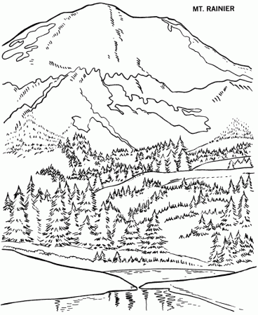Arbor Day Coloring Pages - Mt Rainier National Park Coloring Pages 