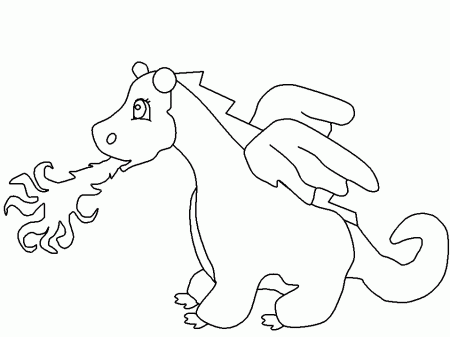 cute flying dragon Colouring Pages