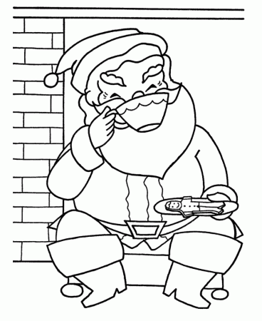 Christmas Santa Coloring Page - Children leave milk and cookies 
