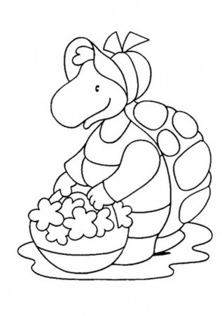 Animals: Attractive Mother Tortoise Coloring Page Picture 